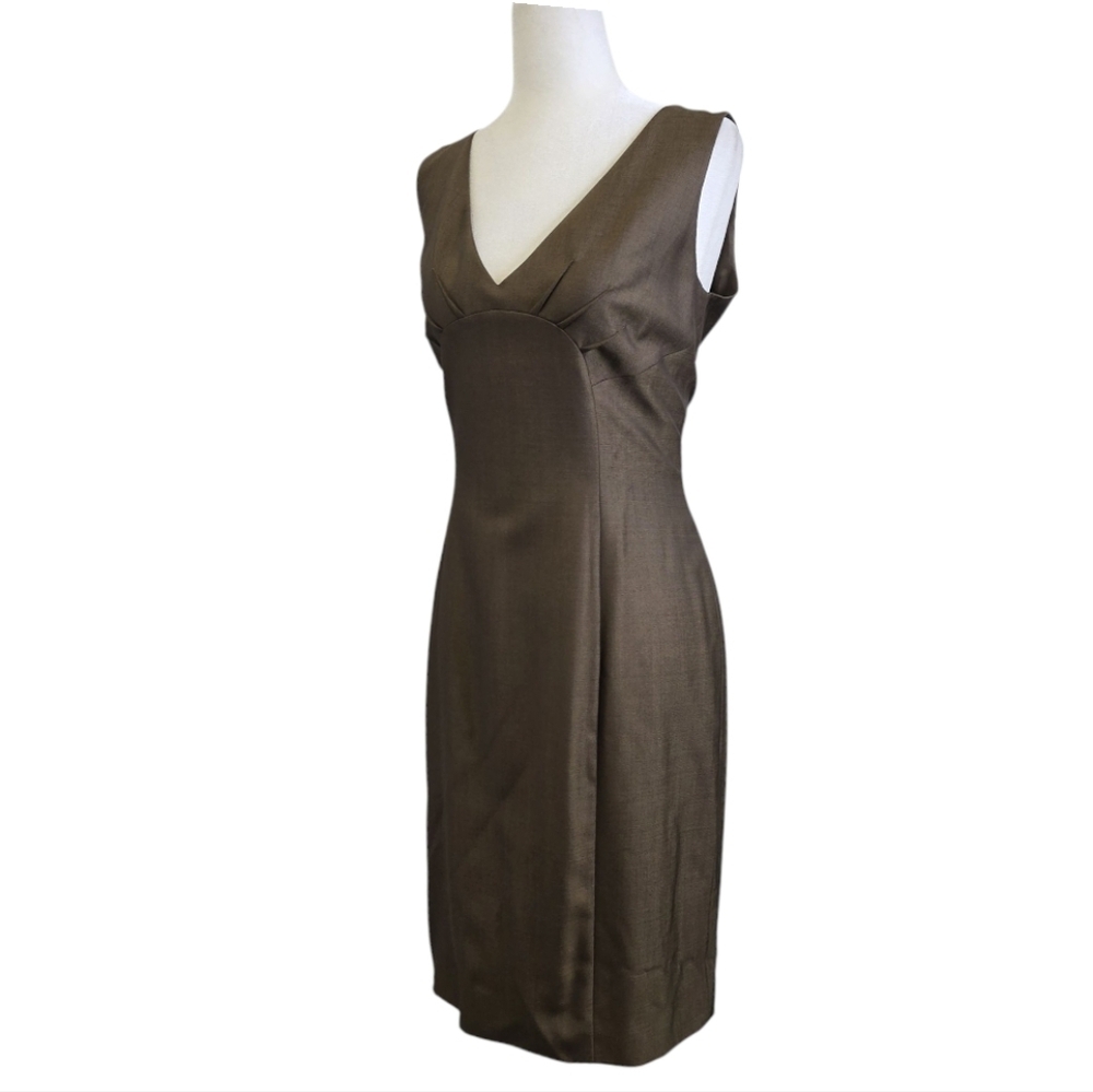 Escada V neck wool Classic dress knee length